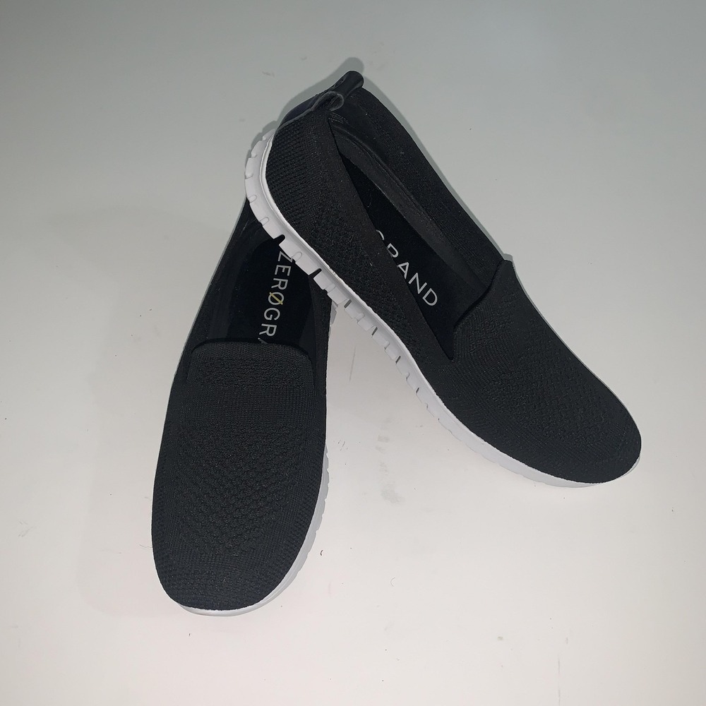 Cole Haan Zerogrand Shoes Womens 7.5 Black Knit Slip On Stitchlite W20352